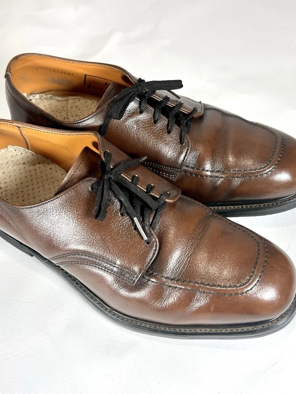 Vintage Red Wing 10438 Moc Toe Shoes Mens Brown Leather Safety Oxford ANSI USA